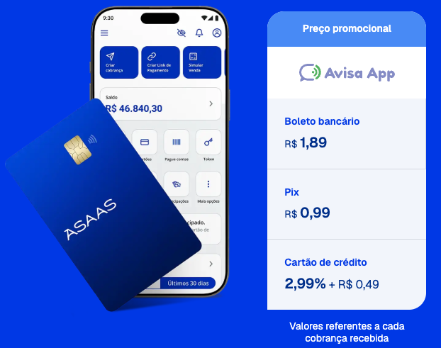 Melhores taxas Asaas com Avisa App